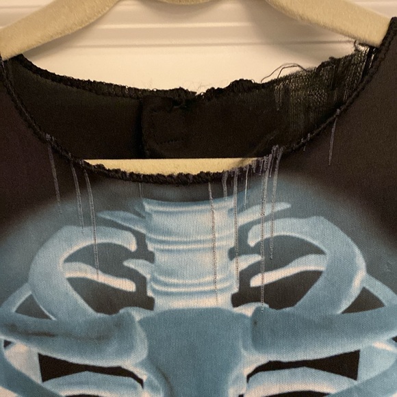 Hyde & Eek skeleton youth costume onesie with hands and mask - Picture 3 of 10